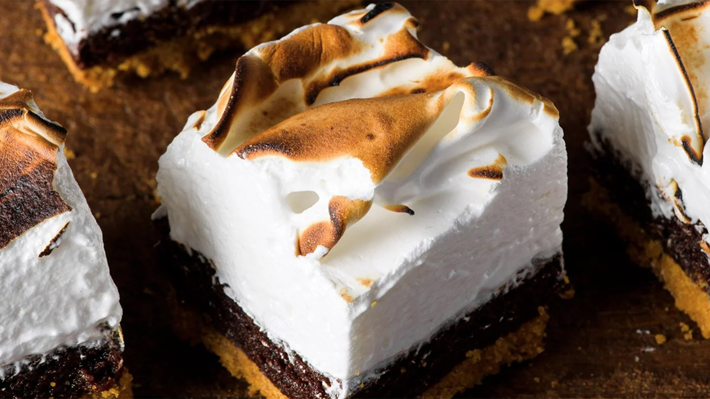 A slice of s'mores bars