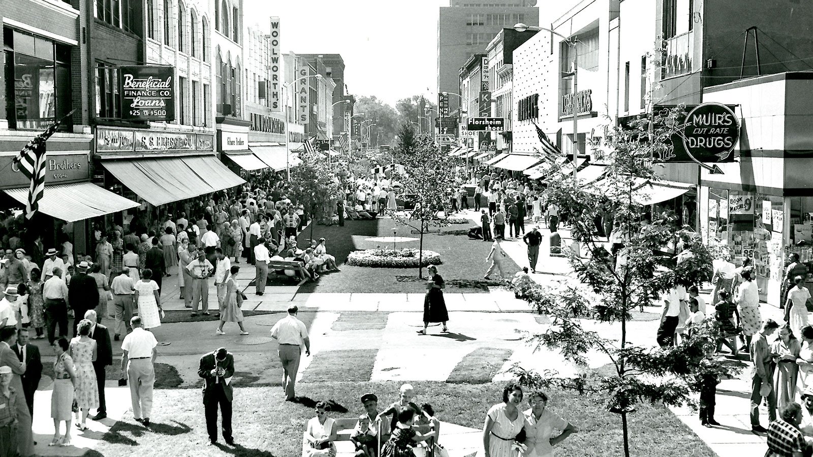 The Kalamazoo Mall in 1960