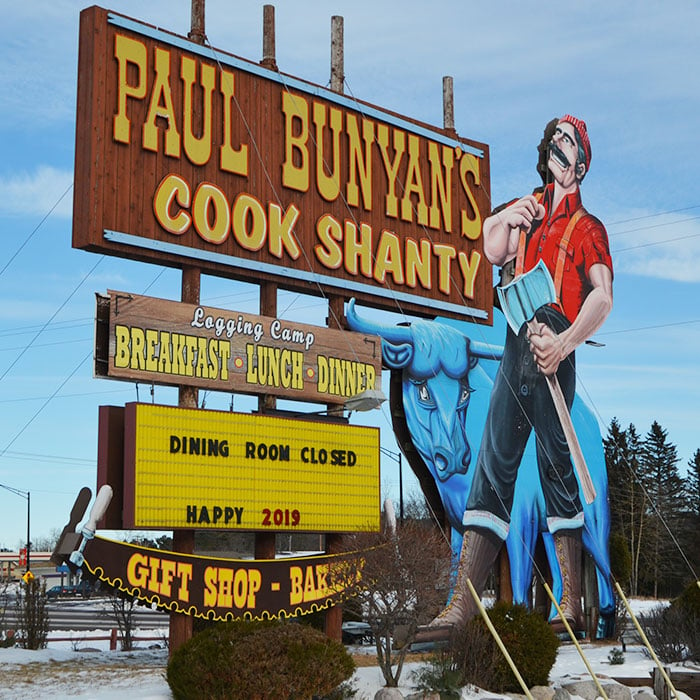 Paul Bunyan's Cook Shanty restaurant exterior