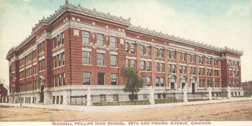 An illustration of Wendell Phillips High School in Chicago