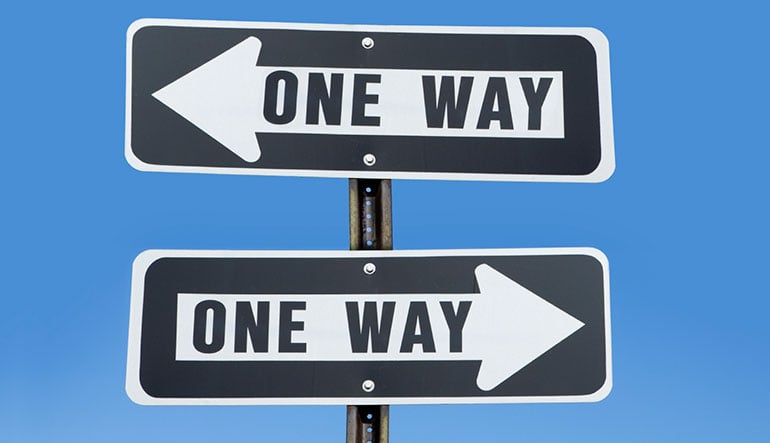 two one-way signs