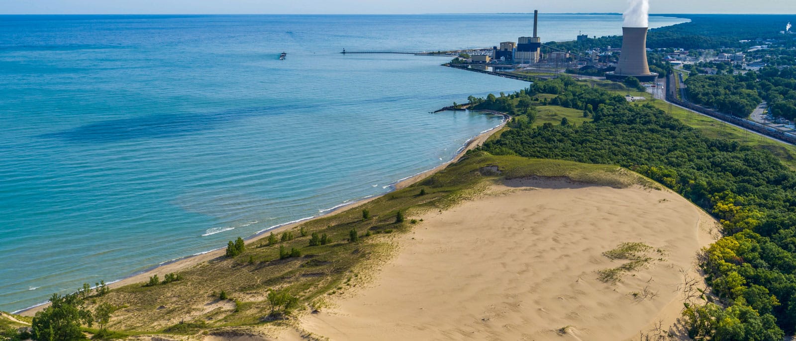 Indiana Dunes National Park from the air