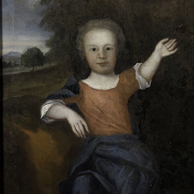 Memorial portrait of Franklin's younger son Francis Folger Franklin, lovingly called "Franky." Painted c. 1736. Photo: Peter Molin