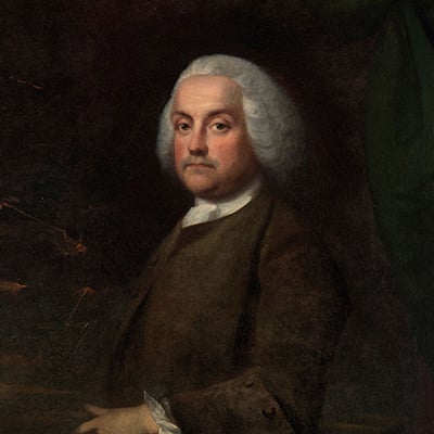 Portrait of Benjamin Franklin by Benjamin Wilson, 1785. Photo: Diplomatic Reception Rooms, U.S. Department of State