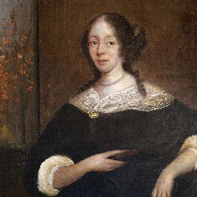 Portrait believed to be of Benjamin Franklin's mother, Abiah Folger Franklin, from 1707. Painting by Gerrit Duyckinck. Photo: Melissa Williams Fine Art / Deanna Dikeman