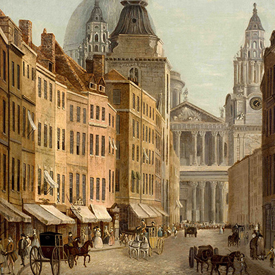 Ludgate Street and St Paul's Cathedral, London. Painting by William Marlow, 18th Century. Photo: Bank of England