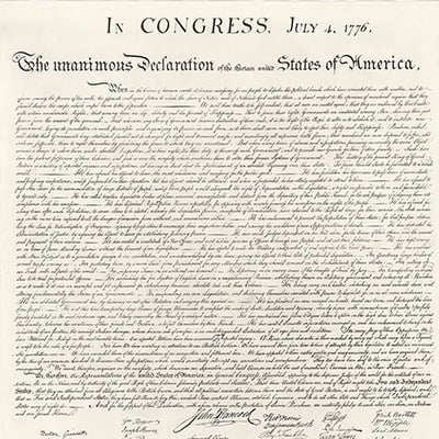 The Declaration of Independence. Photo: National Archives and Records Administration