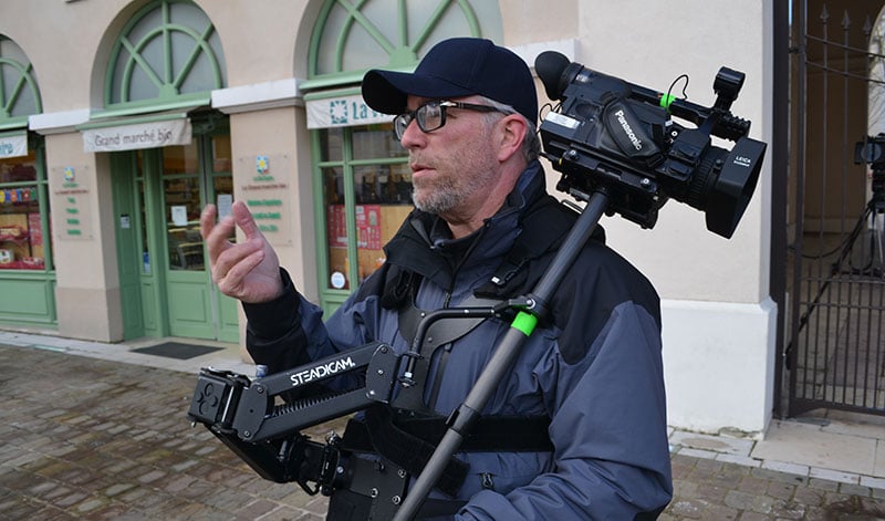 Cameraman Tim Boyd with the Steadicam