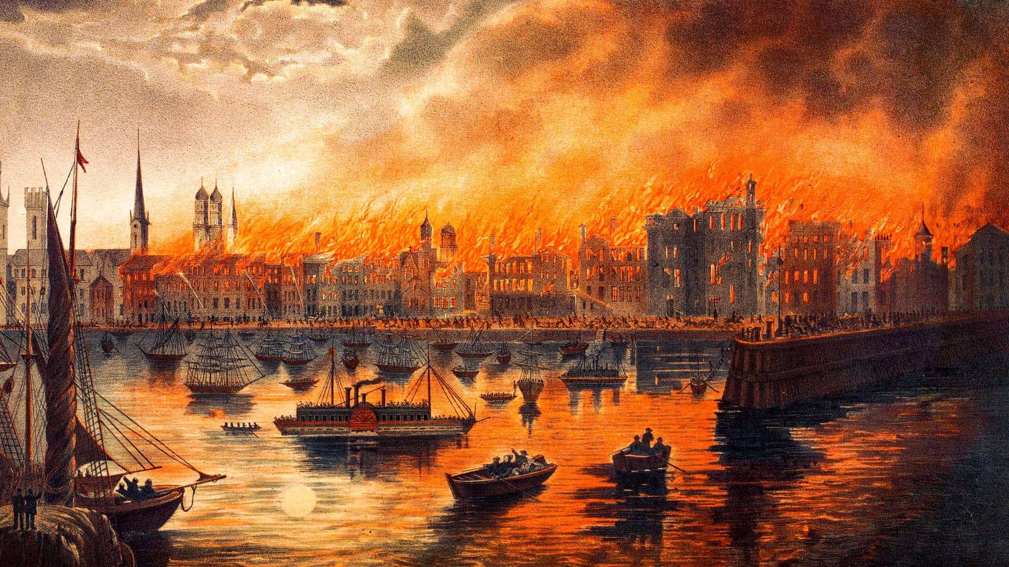Illustration of The Great Chicago Fire