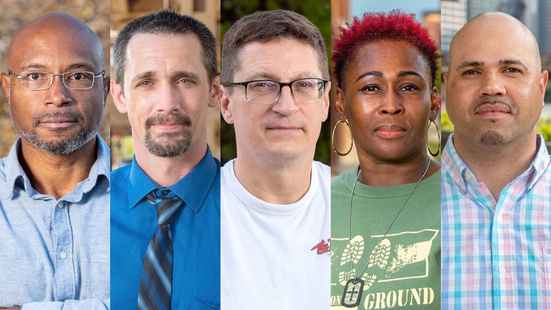 Portraits of the five FIRSTHAND: Life After Prison participants