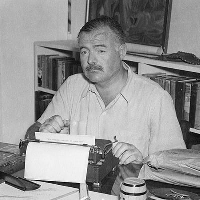 Ernest Hemingway at his home in Cuba, late 1940s. Photo: Courtesy Ernest Hemingway Photograph Collection. John F. Kennedy Presidential Library and Museum, Boston