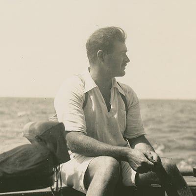 Ernest Hemingway on the fishing boat Anita circa 1929. Photo: Courtesy Ernest Hemingway Photograph Collection. John F. Kennedy Presidential Library and Museum, Boston
