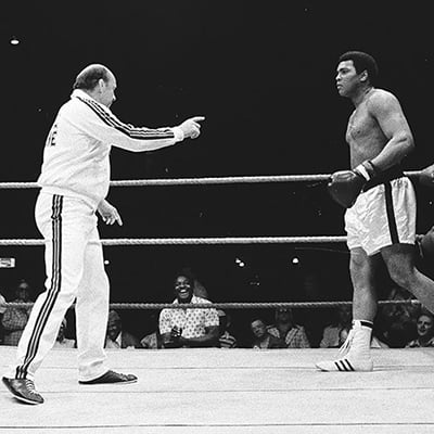 Muhammad Ali training match with Kenny Jay, Chicago, Illinois, June 10, 1976. Photo: ST-19130549-0043, Chicago Sun-Times collection, Chicago History Museum