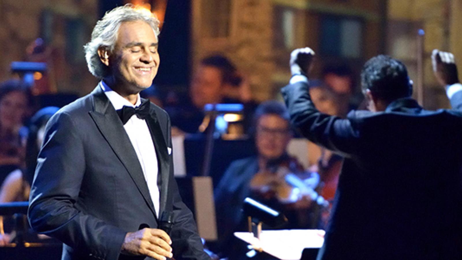 Andrea Bocelli in concert at the United Center. 