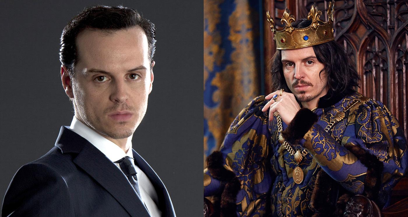 Andrew Scott as Moriarty and King Louis XI.
