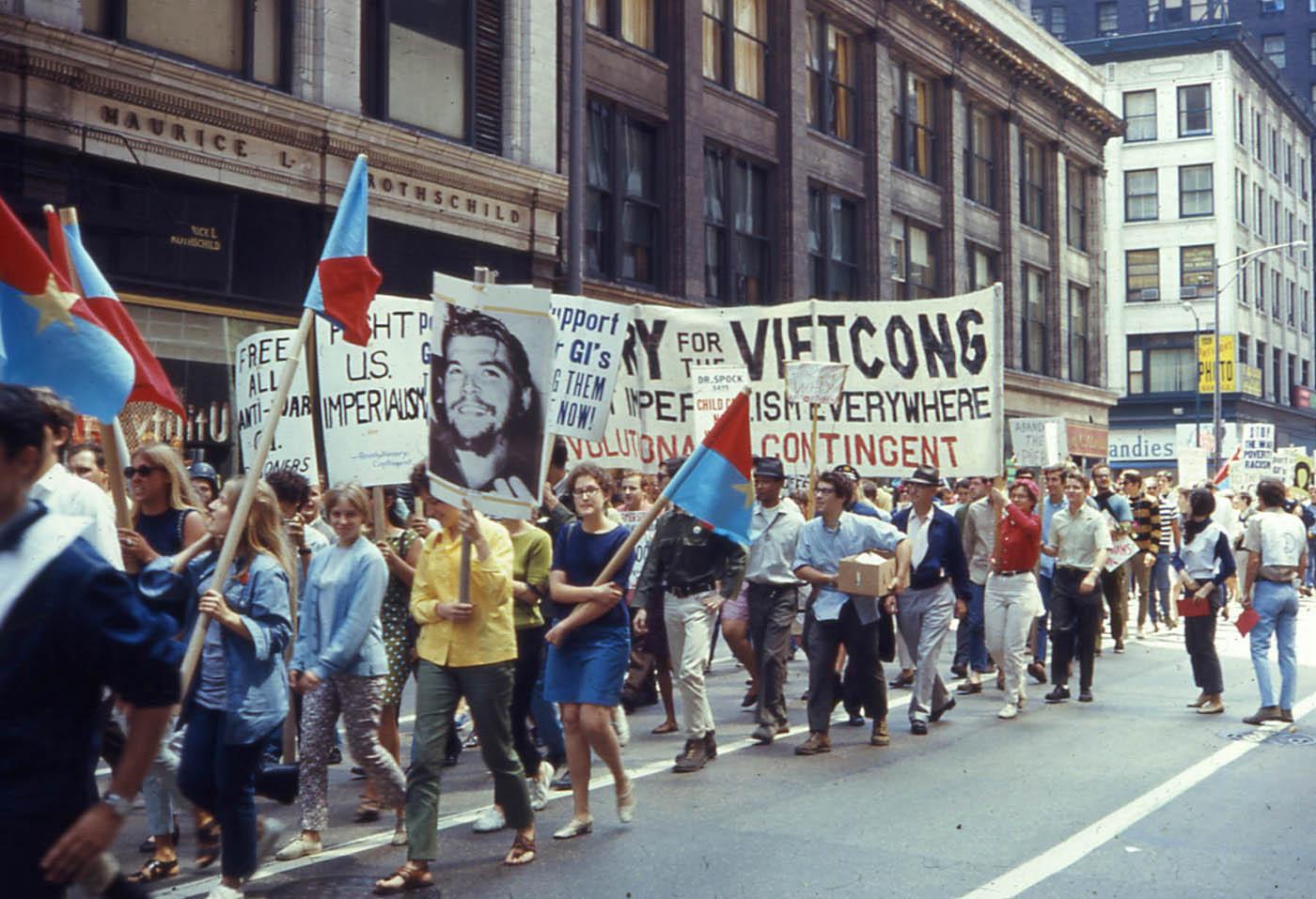 An antiwar march in Chicago before the 1968 Democratic National Convention.