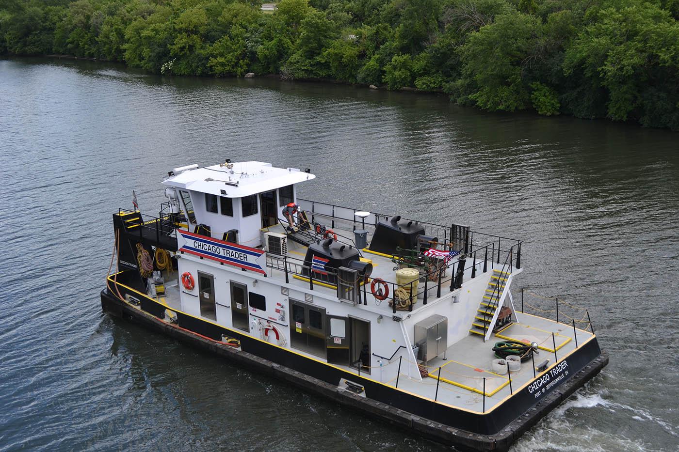 Geoffrey Baer on the Chicago Trader, a tugboat. Photo: Erica Gunderson