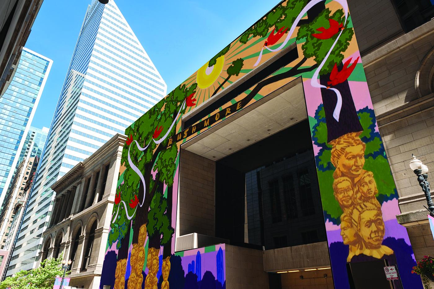 A rendering of Kerry James Marshall's Chicago Cultural Center mural