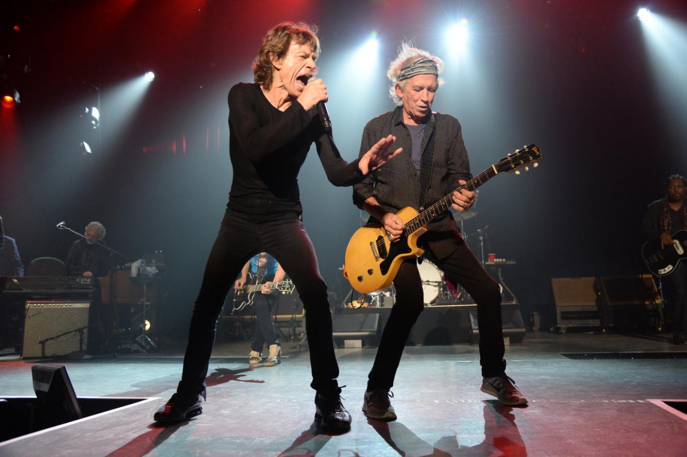 Mick Jagger and Keith Richards performing Sticky Fingers at the Fonda Theatre in 2015. Photo: Kevin Mazur