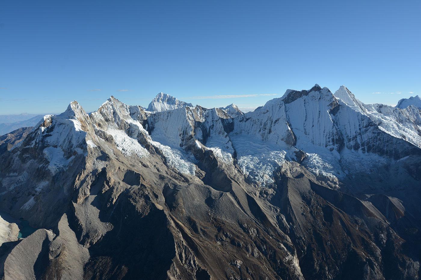 Snow-capped peaks in the Peruvian Andes mountains near Huascaran National Park. Photo: BBC/Matthew Wright