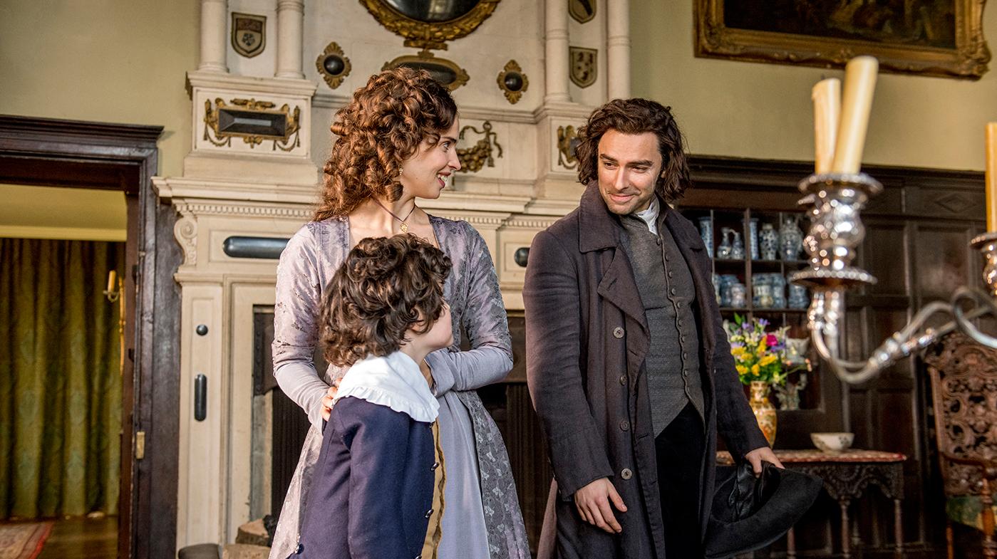 Heida Reed as Elizabeth and Aidan Turner as Ross in Poldark. Photo: Mammoth Screen for BBC and MASTERPIECE