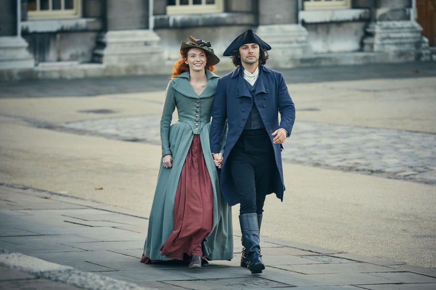 Eleanor Tomlinson as Demelza and Aidan Turner as Ross Poldark. Photo: Mammoth Screen for BBC and MASTERPIECE