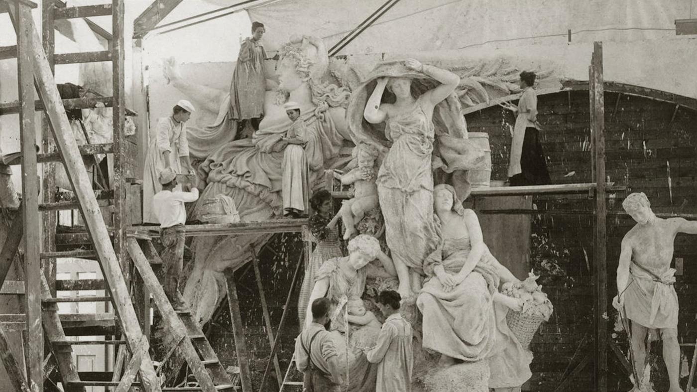 The White Rabbits at work on the World’s Columbian Exposition. Photo in the public domain