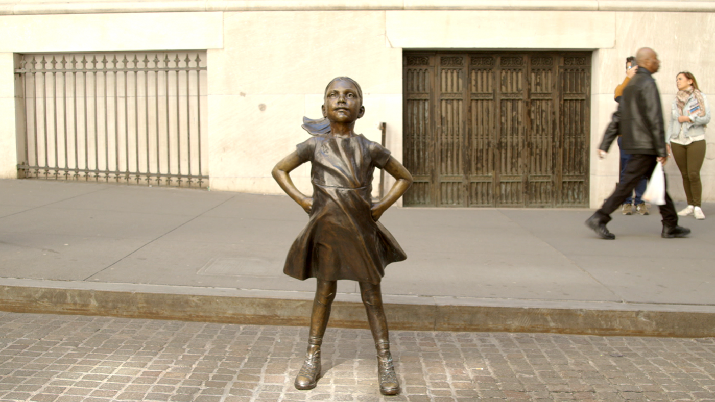 Fearless Girl Statue on Wall Street by Kristen Visbal