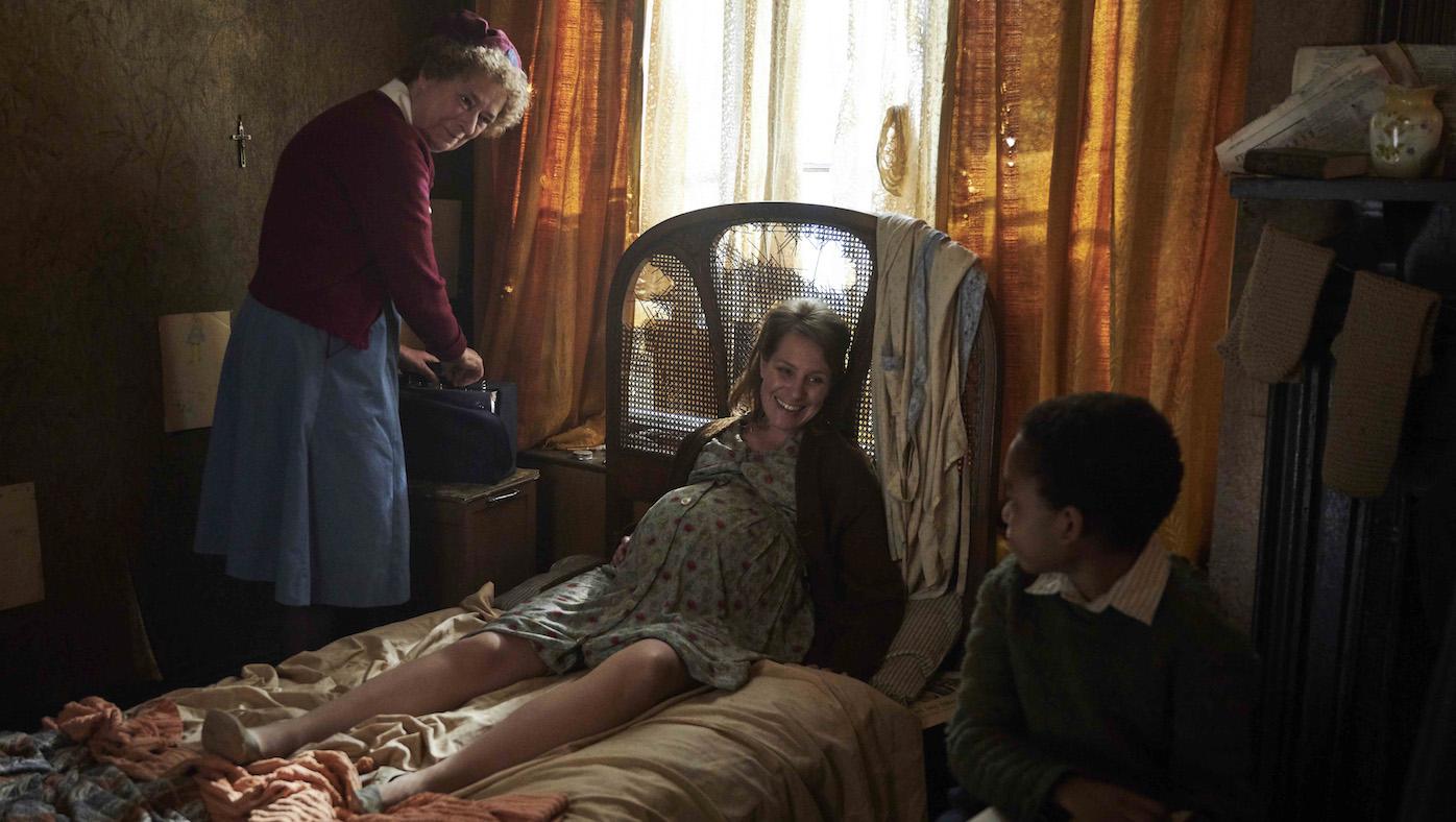 Nurse Crane with Dena and Terry in 'Call the Midwife.' Photo: BBC / Neal Street Productions