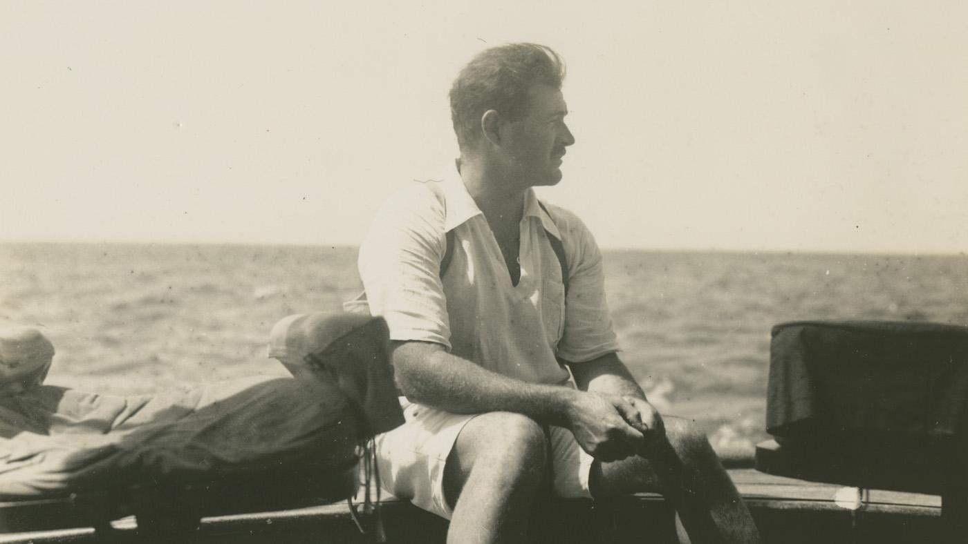 Ernest Hemingway on the fishing boat Anita circa 1929. Photo: Courtesy of Ernest Hemingway Photograph Collection. John F. Kennedy Presidential Library and Museum, Boston