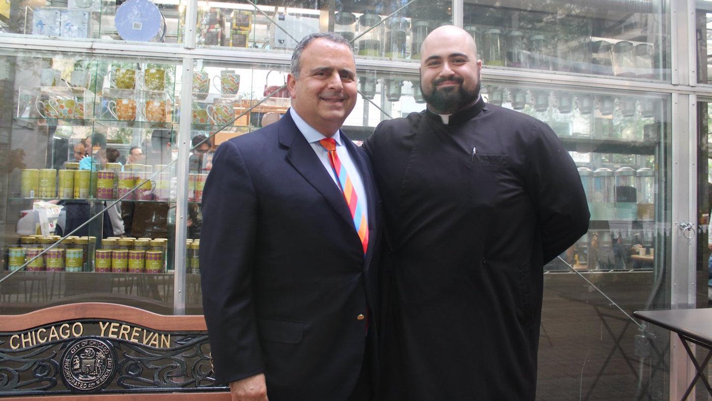 Armenian Honorary Consul Oscar Tatosian and Father Andreas Garabedian