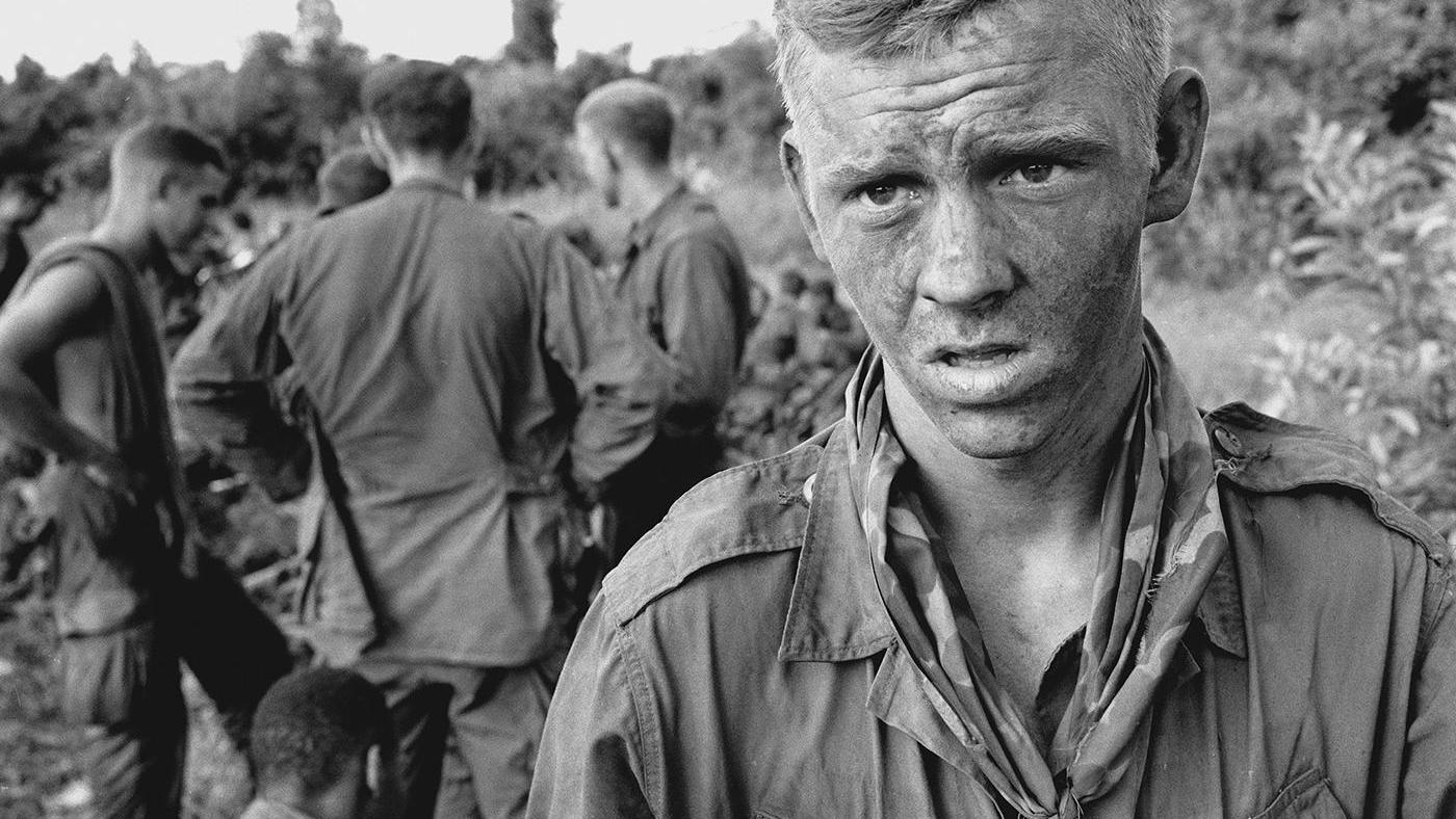173rd Airborne Brigade paratrooper after an early morning firefight. July 14, 1966. Photo: AP/John Nance