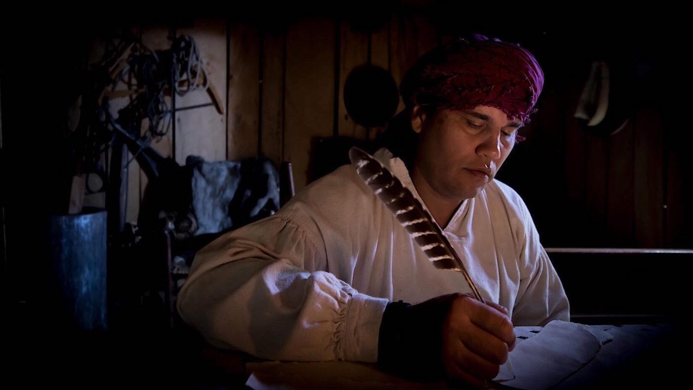 Cherokee Nation citizen James Greg Bilby as Sequoyah in 'Searching for Sequoyah.' Photo: Karl W. Schmidt