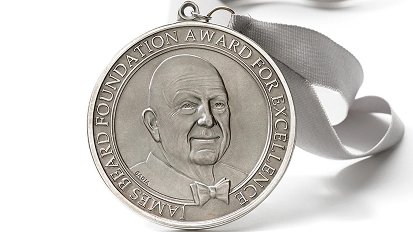 James Beard Award on a ribbon