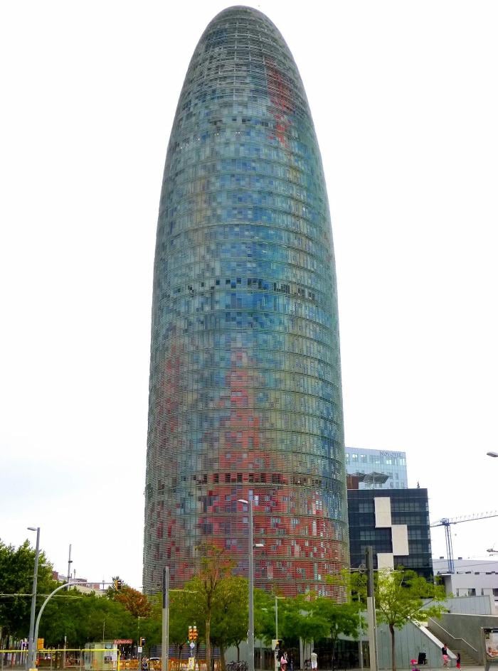 Jean Nouvel's Torre Glòries, formerly known as Torre Agbar, in Barcelona. 
