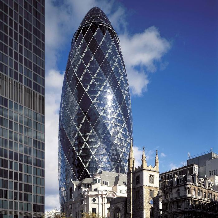 Norman Foster's 30 St Mary Axe in London. Photo: Foster + Partners