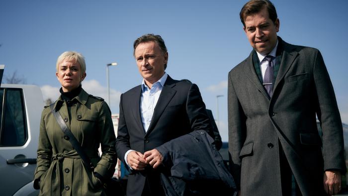 Anna, Robert, and Peter in 'COBRA.' Photo: Sky UK Limited