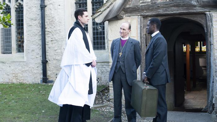 Will, the Bishop, and Henry Jones in 'Grantchester.' Photo: Masterpiece and Kudos