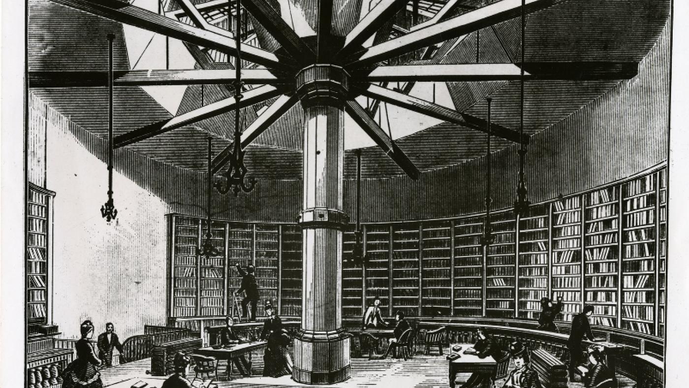 The first location of the Chicago Public Library, in a recommissioned water tank.