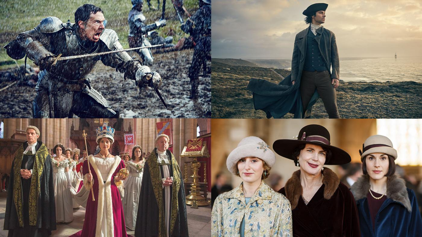 The Hollow Crown, Poldark, Victoria, and Downton Abbey. 