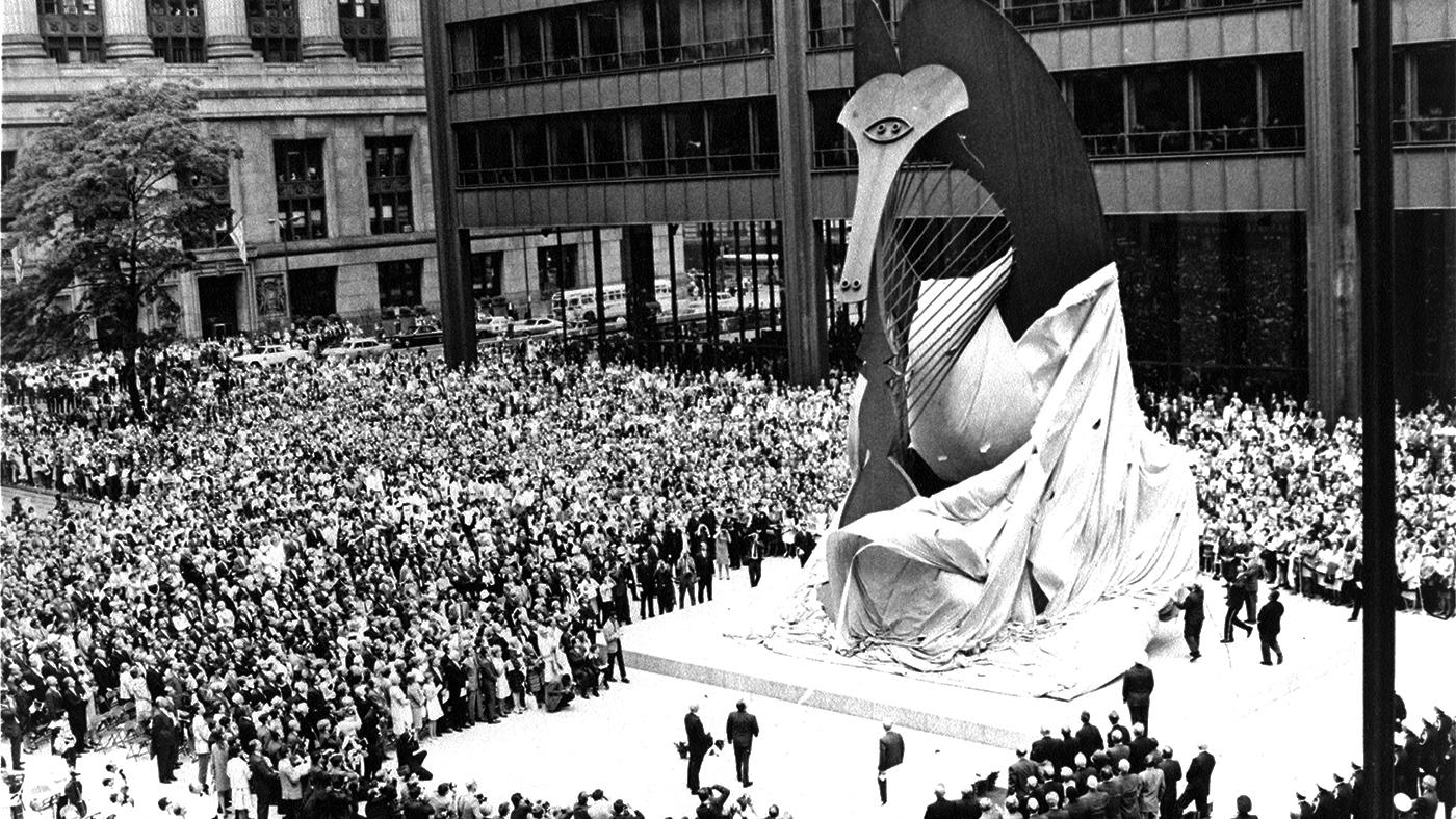 The unveiling of the Chicago Picasso. Photo: Courtesy DCASE