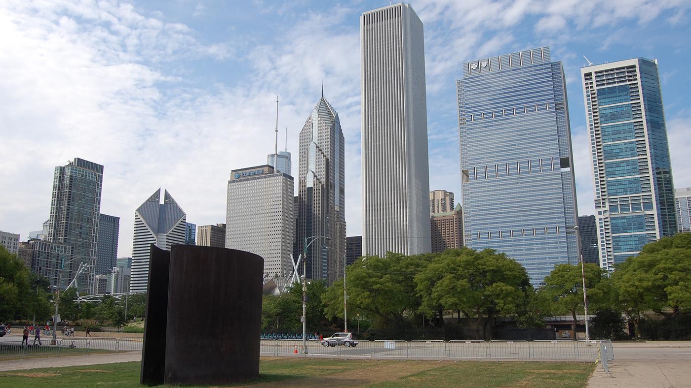 Richard Serra's 'Reading Cones' in Chicago's Grant Park.
