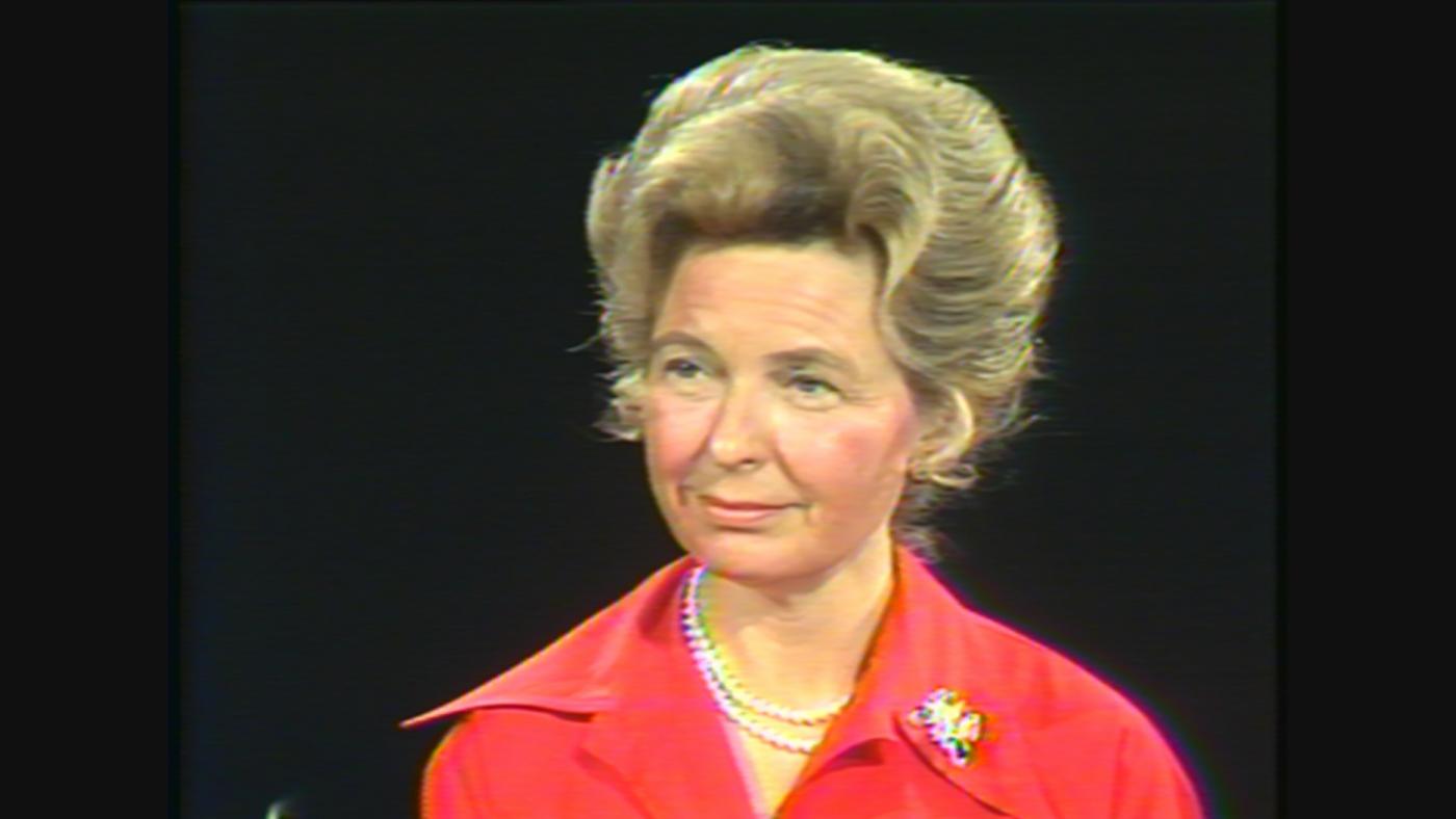 Conservative leader and anti-"women's liberation" activist Phyllis Schlafly in 1977