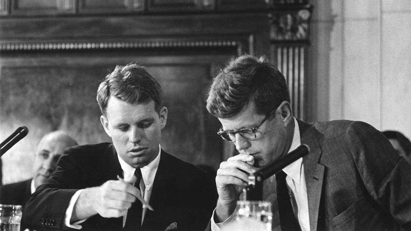 Robert F. Kennedy and John F. Kennedy during the McClellan Senate hearings circa May 1957. Photo: Howard Jones for Look Magazine / John F. Kennedy Presidential Library and Museum, Boston