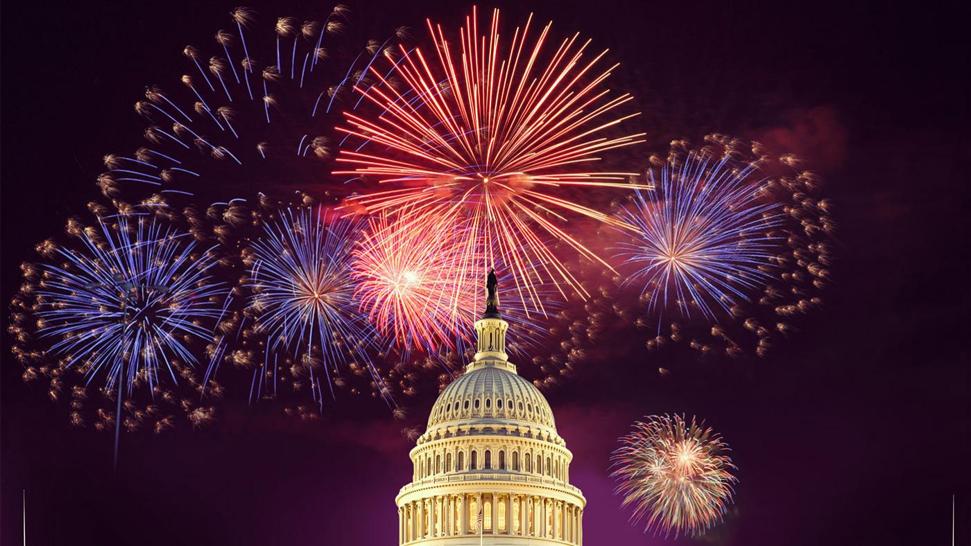 Fireworks over the US Capitol on the Fourth of July. Photo: Capital Concerts/Keith Lamond via Shutterstock