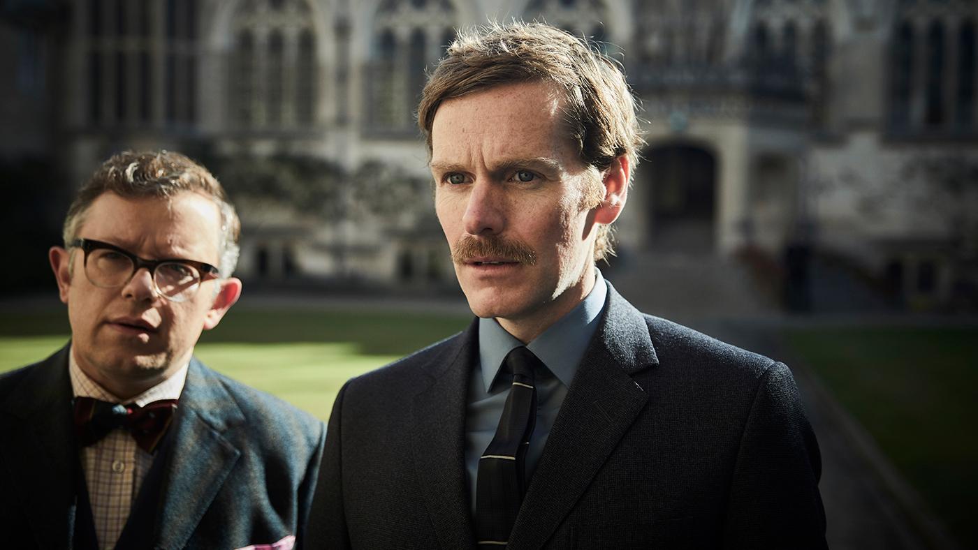 JAMES BRADSHAW as Dr. Max DeBryn and SHAUN EVANS as Endeavour. Photo: Mammoth for ITV and MASTERPIECE