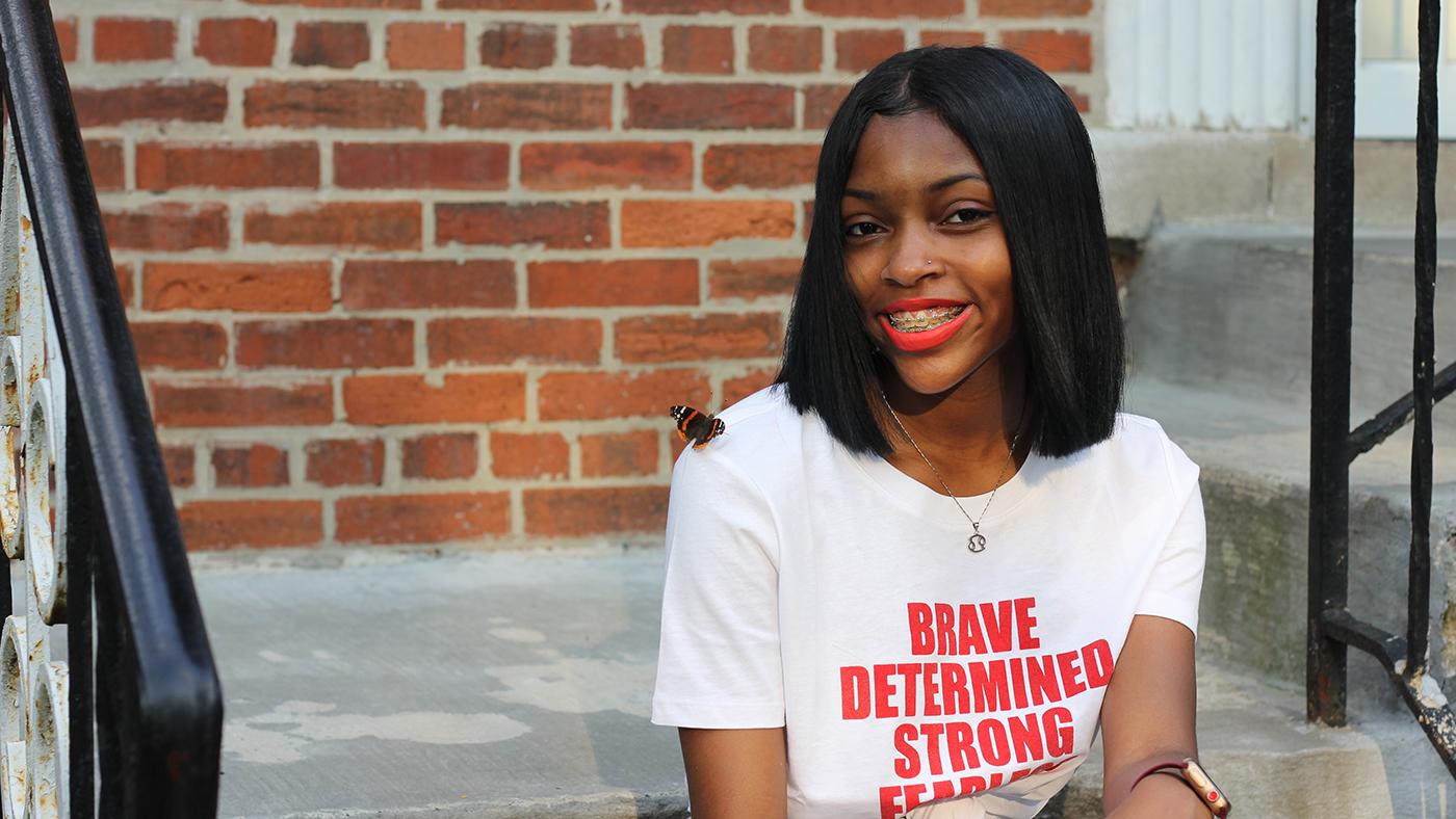 India Hart is a college-bound high school senior featured in FIRSTHAND: Gun Violence. Photo: Zakkiyyah Najeebah for WTTW