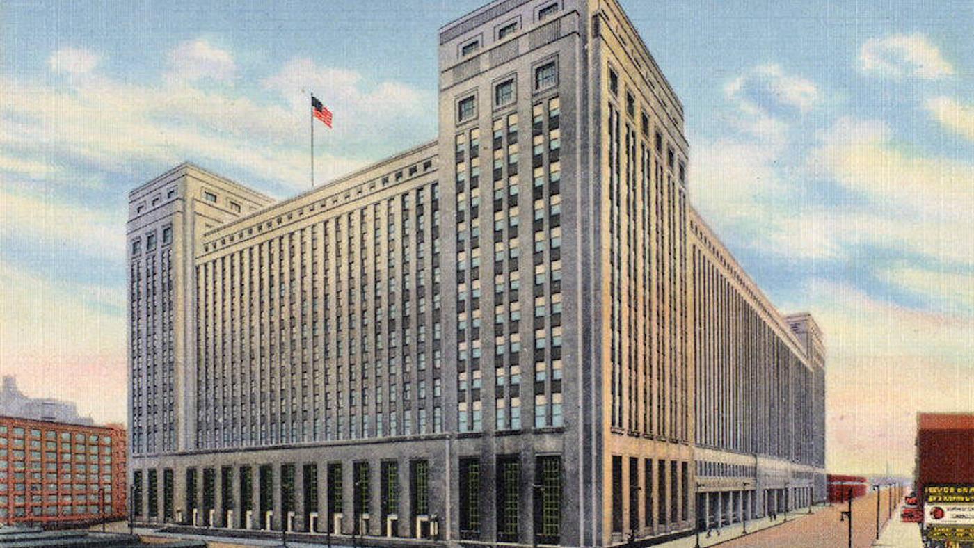 A postcard of Chicago's Old Main Post Office, from 1941. Image: Curt Teich postcard/Wikimedia Commons