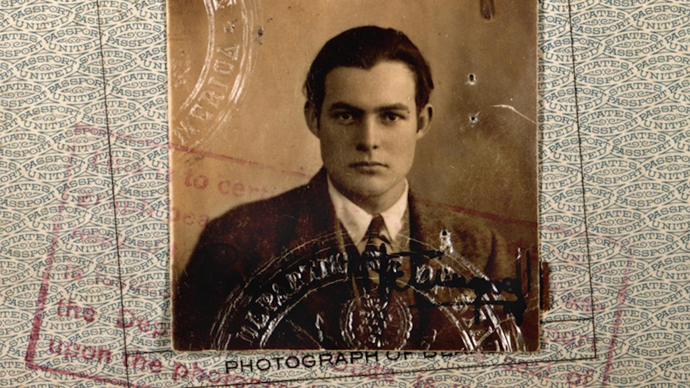 Ernest Hemingway's 1923 passport photo. Image: Ernest Hemingway Photograph Collection. John F. Kennedy Presidential Library and Museum, Boston