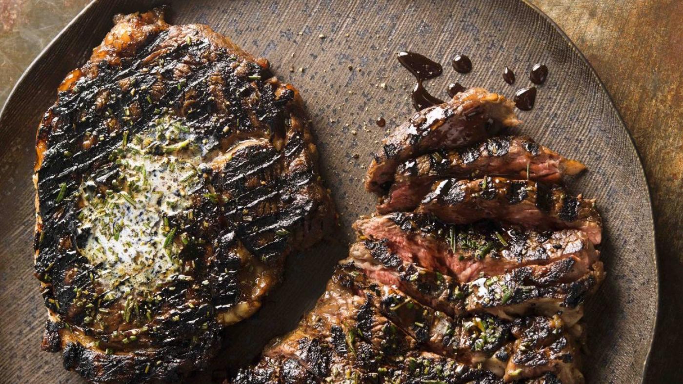 Rib-eye steak with rosemary and pomegranate molasses from 'Christopher Kimball's Milk Street.' Photo: Connie Miller of CB Creatives